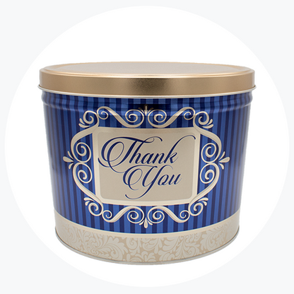 "Thank You" Popcorn Tin (2 Gallon - 2 Flavors) — Jane's Popcorn gift tin
